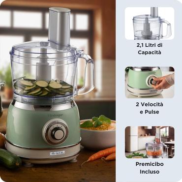 Ariete Vintage Line 1781/04 foodprocessor 1000 W 2,1 L Grøn
