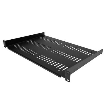StarTech.com 1U-serverrackhylla - Universellt ventilerat frib&auml;rande fack med rackf&auml;ste f&ouml;r 19-tums rack och sk&aring;p f&ouml;r n&auml;tverksutrustning - H&aring;llbar design - Viktkapacitet 25 kg - 30 cm djup hylla, svart - hylla f&ouml;r rack - 1U