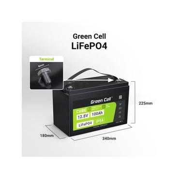 Green Cell LFPGC12V100AH UPS batteri Lithium jern fosfat (LiFePO4) 12,8 V 100 At