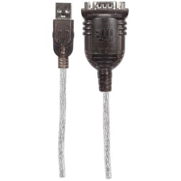 Manhattan 151801 serielkabel Sølv 0,45 m USB A Serial/COM/RS232/DB9