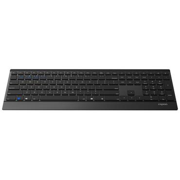 Rapoo 9500M tastatur Mus inkluderet RF trådløst QWERTZ Tysk Sort