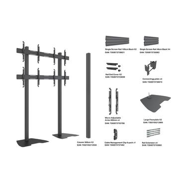 Multibrackets M Pro Series MBF2x2U st&auml;ll - f&ouml;r 2x2 videov&auml;gg - mikrojusterbar - svart