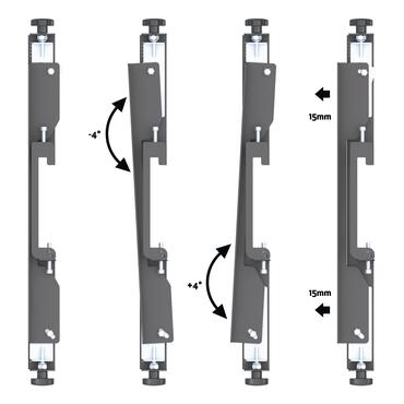 Multibrackets M Pro Series MBF2x2U st&auml;ll - f&ouml;r 2x2 videov&auml;gg - mikrojusterbar - svart