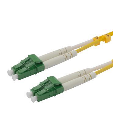 Deltaco OS2 Fiber cable, LC - LC, duplex, APC/APC, 1,5m