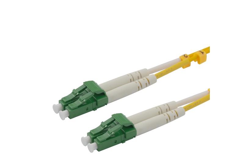 Deltaco OS2 Fiber cable, LC - LC, duplex, APC/APC, 1,5m