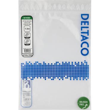 Deltaco OS2 Fiber cable, LC - LC, duplex, APC/APC, 1,5m