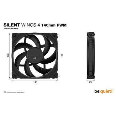be quiet! SILENT WINGS 4 | 140mm PWM Computerkabinet Ventilator 14 cm Sort 1 stk