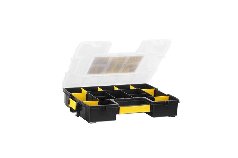 Stanley 1-97-483 v&aelig;rkt&oslash;jskasse og kasse &AElig;ske med sm&aring; dele Nylon Sort, Transparent, Gul