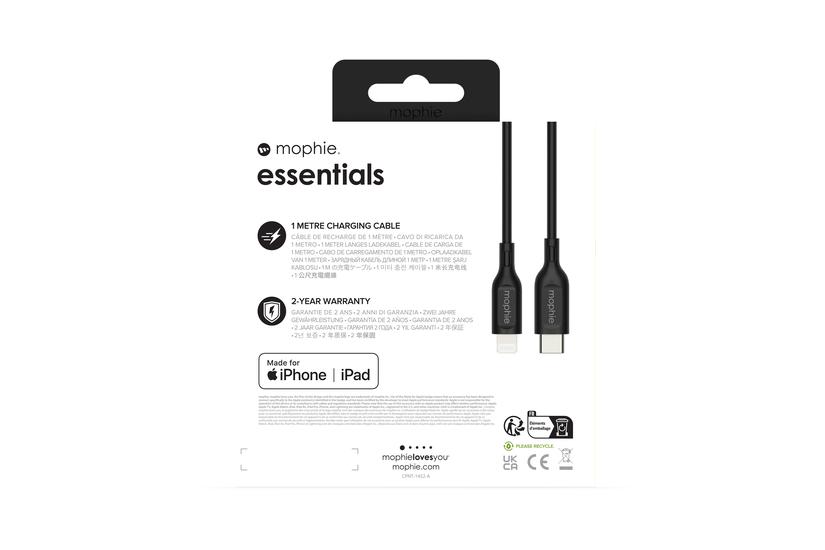 mophie essentials - USB typ C-kabel - 24 pin USB-C till Lightning - 1 m
