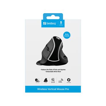 Sandberg Pro - vertikal mus - 2.4 GHz