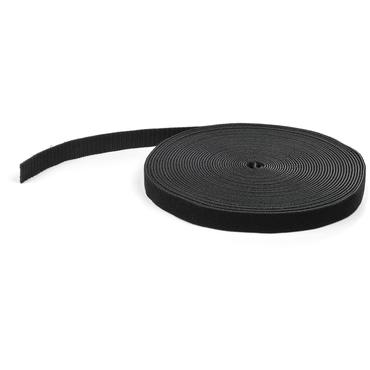 StarTech.com 50ft. Hook and Loop Roll - Cut-to-Size Reusable Cable Ties - Bulk Industrial Wire Fastener Tape - Adjustable Fabric Wraps - Black (HKLP50) - kabelbandsrulle
