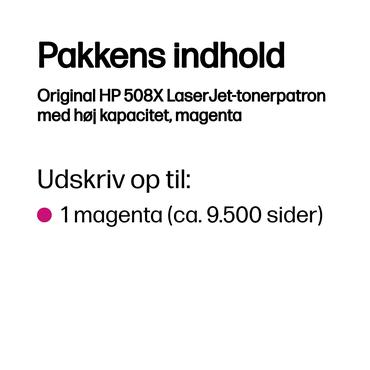 HP 508X - H&oslash;jtydende - magenta - original - LaserJet - tonerpatron (CF363X)
