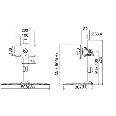 Multibrackets M VESA Desktopmount Single Stand ställ - för LCD-display - svart