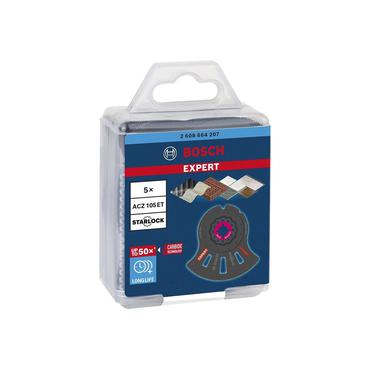 Bosch Expert ACZ 105 ET - segmentsavklinge - for plastik, mursten, polyvinylklorid (PVC), morter, solide overflader, glasfiberforstærket plastik, karbonfiberforstærket plastik, slibende laminater, slibende kompositmaterialer - 5 stykker