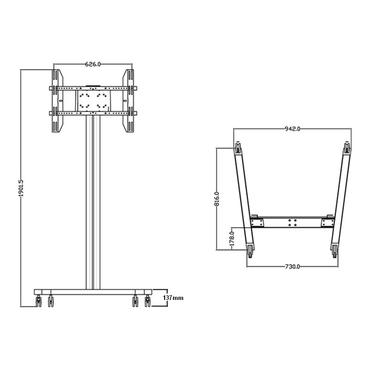 Multibrackets M Display Stand 180 Single ställ - för LCD-display - silver
