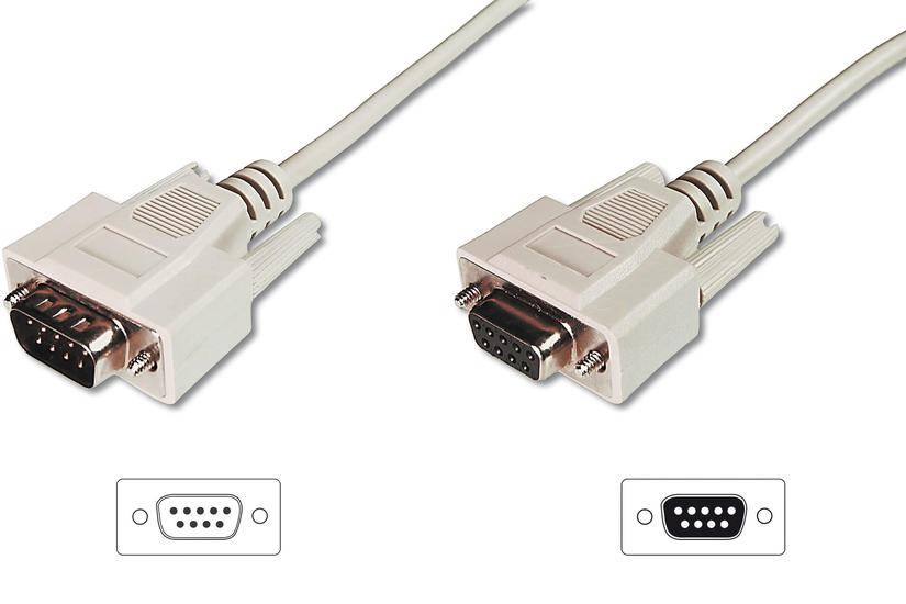 Digitus AK-610203-020-E serielkabel Beige 2 m DB9