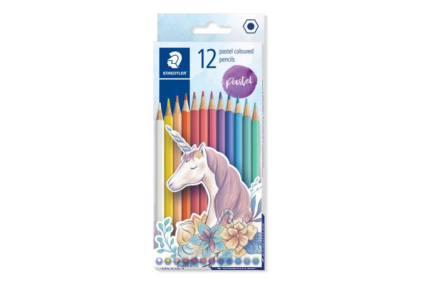 STAEDTLER Farveblyant sekskantet pastel farver ass (12)