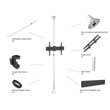 Multibrackets M Floor to Ceiling Mount Pro MBFC1U monteringssats - för LCD-display - krom
