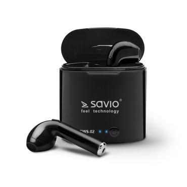 SAVIO TWS-02 - True wireless-h&ouml;rlurar med mikrofon