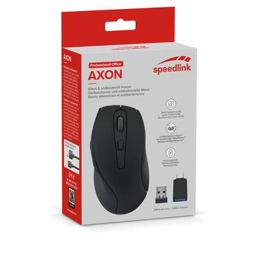 SPEEDLINK AXON Silent & Antibacterial Rechargeable Mouse - Wireless, USB-A/-C, rubber