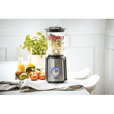 Mesko Home MS 4080 blender 1,5 L Bordplade blender 1200 W Blåbær, Stål, Transparent