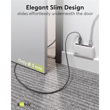 USB-A 3.0 to RJ45 Ethernet Cable, Slim, 1.5 m, 1.5 m, black - connects router, modem or network switch to USB-A