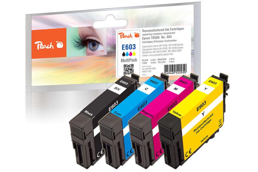 Peach PI200-868 bl&aelig;kpatron 4 stk Kompatibel Standard udbytte Sort, Bl&aring;, Magenta, Gul