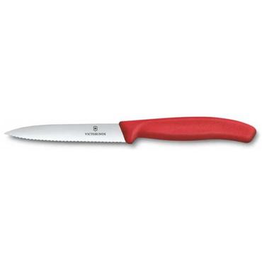 Victorinox Swiss - urtekniv med takker - 10 cm - rød