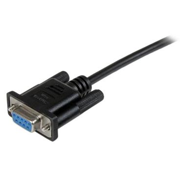 StarTech.com 1m Black DB9 RS232 Serial Null Modem Cable F/F - DB9 Female to Female - 9 pin RS232 Null Modem Cable - 1 meter, Black - nulmodem-kabel - DB-9 til DB-9 - 1 m