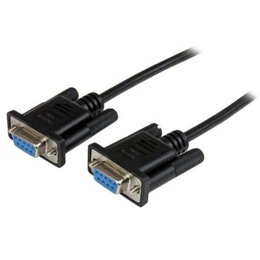 StarTech.com 1m Black DB9 RS232 Serial Null Modem Cable F/F - DB9 Female to Female - 9 pin RS232 Null Modem Cable - 1 meter, Black - nulmodem-kabel - DB-9 til DB-9 - 1 m