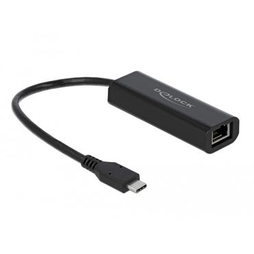 Delock - n&auml;tverksadapter - USB-C 3.1 Gen 1 / Thunderbolt 3 - 100M/1G/2.5G Gigabit Ethernet