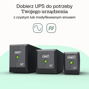 Green Cell UPS-enhed Interaktivt indgangsstik 1 kVA 600 W 4 AC stikkontakt(er)
