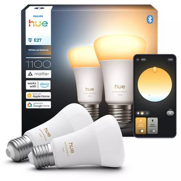 Philips Hue White ambiance A60 - A60 p&aelig;re - 1100 - 1-pak