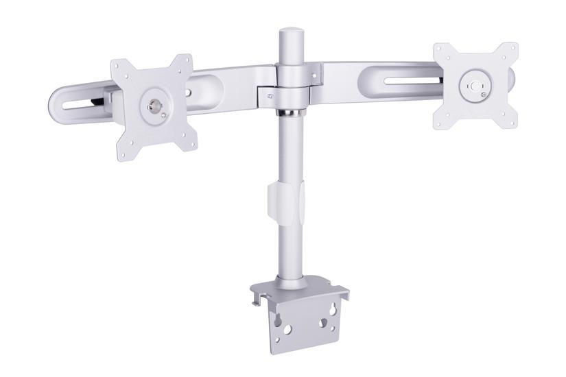 Multibrackets M Workstation Cart Dual Arm DT ställ - justerbar arm - för 2 LCD-bildskärmar - svart, silver