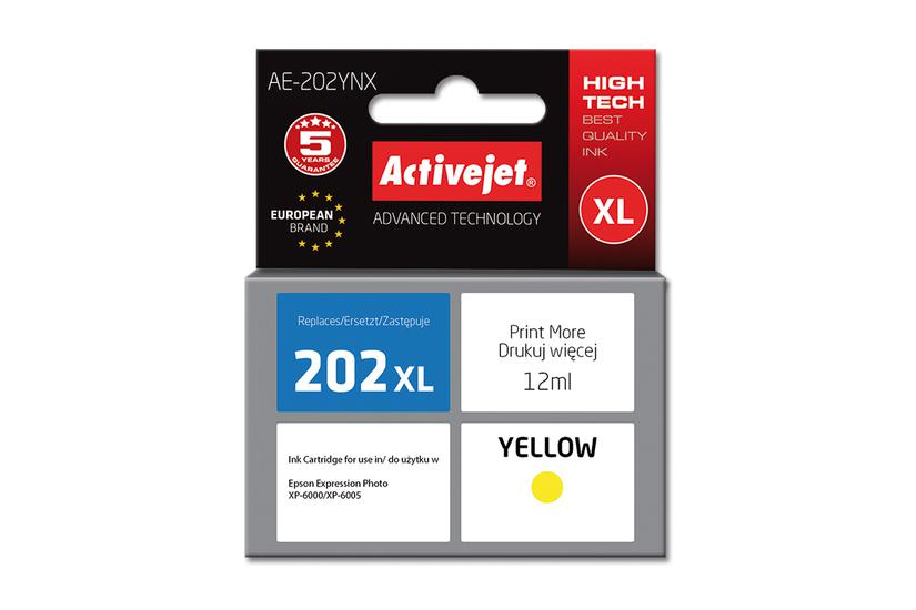 Activejet AE-202YNX Ink (erstatning Epson 202XL H44010; Supreme; 12 ml; gul)