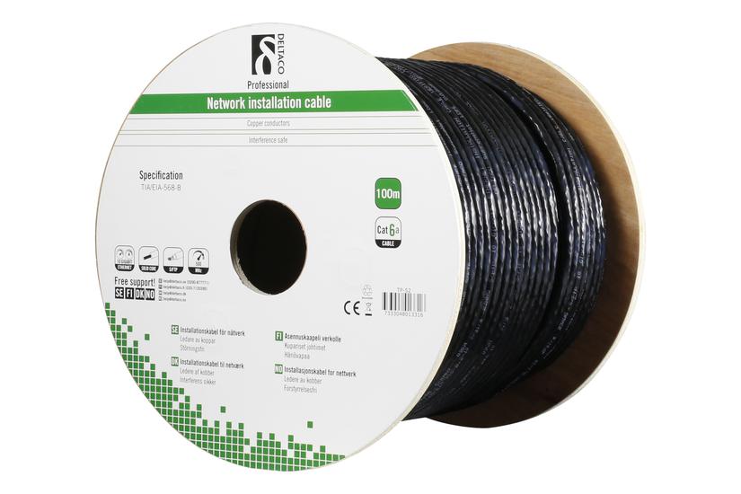 DELTACO TP-52 - bulkkabel - 100 m - svart