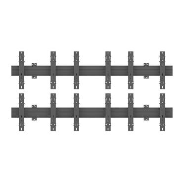 Multibrackets PRO Series M Wallmount Pro MBW3x2U Push In Pop Out konsol - för 6 LCD-bildskärmar - svart