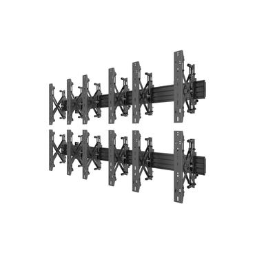 Multibrackets PRO Series M Wallmount Pro MBW3x2U Push In Pop Out konsol - för 6 LCD-bildskärmar - svart