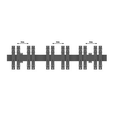 Multibrackets PRO Series M Wallmount Pro MBW3x2U Push In Pop Out konsol - för 6 LCD-bildskärmar - svart