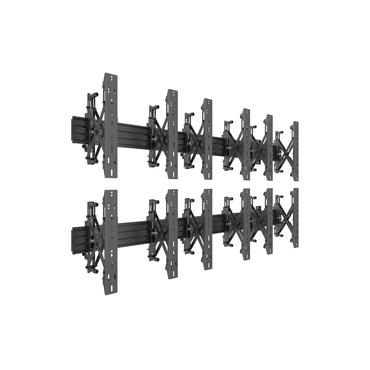 Multibrackets PRO Series M Wallmount Pro MBW3x2U Push In Pop Out konsol - för 6 LCD-bildskärmar - svart