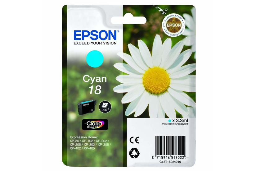 Epson 18 - cyan - original - bl&aelig;kpatron