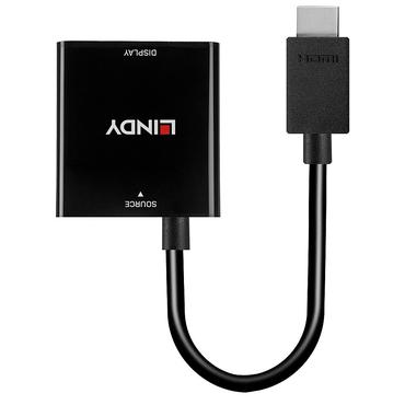 Lindy 38291 videokabel adapter 0,1 m HDMI Type A (Standard) VGA (D-Sub) Sort