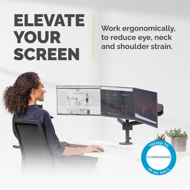 Fellowes Platinum Series Triple Arm monteringssats - justerbar arm - f&ouml;r 3 monitorer - svart