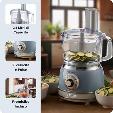 Ariete Vintage Line 1781/05 foodprocessor 1000 W 2,1 L Blå