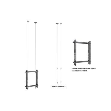 Multibrackets M Pro Series Wire 6000 monteringssats - dubbel sida - f&ouml;r 2 LCD-bildsk&auml;rmar - rygg mot rygg - svart