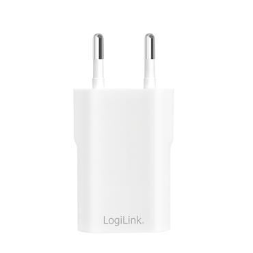 LogiLink USB-Steckdosenadapter, 1x USB-A, weiß, 5 Watt zum schnellen & effizienten Laden aller Elektronikgeräte, - 1 Stück (PA0093B)
