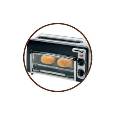Tefal Toast n' Grill TL 6008 A12 - elektrisk ugn/br&ouml;drost - svart/matt aluminium