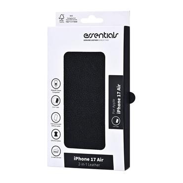 Essentials iPhone Air Leather Mag wallet, detachable, magnet, black