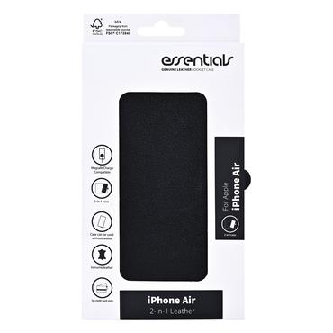 Essentials iPhone Air Leather Mag wallet, detachable, magnet, black