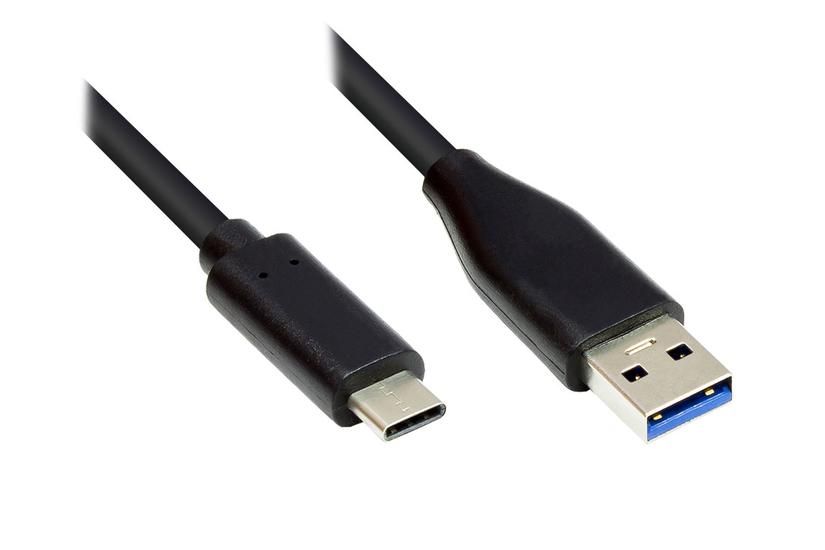 Good Connections Anschlusskabel 0,5m USB 3.0 USB-C zu USB 3.0 A schwarz